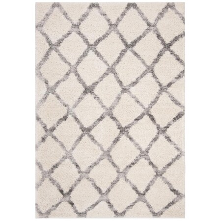 Safavieh 5 x 7 ft. Berber Shag 200 Power Loomed Rectangle Area Rug; Ivory & Grey BER215B-57